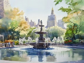 Vászonkép Canvas Város Nyc New York Central Park Szökőkút 100x75