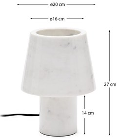 Elefántcsont színű márvány asztali lámpa márvány búrával (magasság 27 cm) Alaro – Kave Home