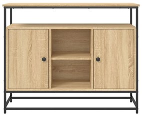 sonoma tölgy színű szerelt fa tálalószekrény 100 x 35 x 80 cm