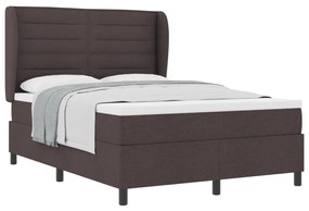 vidaXL Boxspring Ágy Mattal Sötétbarna 140x190 cm Szövet