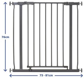 Dreambaby - Biztonsági korlát AVA 75-81 cm szürke