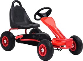 vidaXL Piros pedálos gokart pneumatikus gumikkal
