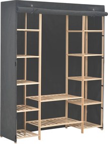 vidaXL szürke szövet ruhásszekrény 135 x 40 x 170 cm