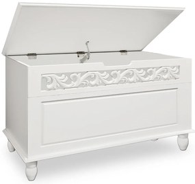 JERSEY fa láda, 80x40x48cm, fehér Casaria