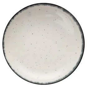 24 darabos étkészlet, fehér/fekete, porcelán