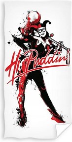 Gyerek törölköző 70x140 Batman Hi Puddin fehér fekete piros strand