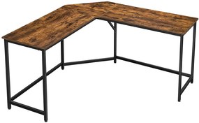 Rusztikus barna L-alakú íróasztal 149 x 149 x 75 cm