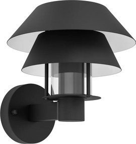 EGLO 900287 CHIAPPERA Modern Kültéri Fali Lámpa Fehér, Fekete, Átlátszó E27 IP44