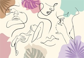 Fotótapéta Absztrakt Vonalak Pasztell Figurák Vinyl színek 254x184 +ragasztó