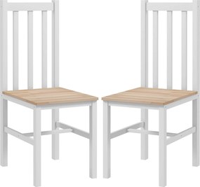 HOMCOM 2 darabos Étkezőszék Szett Konyhaszék Rácsos Háttámlával Fenolt Váz, 120 kg Terhelhetőség, 38.5x47.5x99 cm, Fehér és Natúr | Aosom