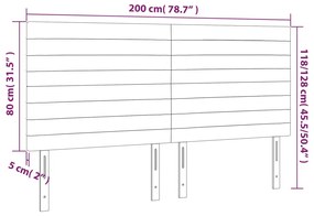 4 db fekete szövet fejtámla 100x5x78/88 cm