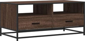vidaXL barna tölgyszínű szerelt fa és fém dohányzóasztal 100x50x45 cm