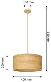 Csillár zsinóron ALBA 1xE27/15W/230V á. 40 cm barna