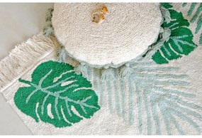 Zöld-krémszínű mosható kézi szövésű pamut gyerek szőnyeg 140x200 cm Tropical Green – Lorena Canals
