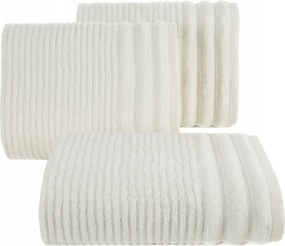 Sammy pamut törölköző 50x90 Eurofirany krémszínű dombornyomott csíkokkal