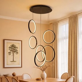 Brilagi - ECHO LED függeszték kábelen, 80 W, 230 V, 4000 K, átm. 50 cm, fekete