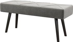 HOMCOM Kárpitozott Ülőpad, Bársonyos Hatás, X-Mintás, Acél Lábakkal, Cipőpad a Hálószobába, Nappaliba, Előszobába, 100 x 36 x 45 cm, Szürke | Aosom