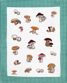 Konyhai törlőkendő pamut Görögország 50x64cm gomba zöld