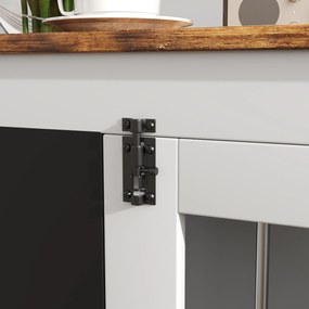 PawHut Kutya Ketrec, Belső Kutya Kennel, 2 Ajtóval, Táblafunkcióval, Közepes Kutyák számára 20 kg-ig, 80 x 60 x 70 cm, Fehér | Aosom