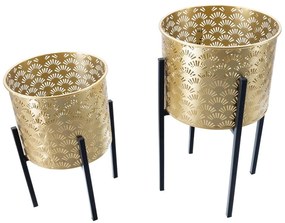 Glissy 2 db-os aranyszínű virágtartó állvány szett, magasság 38 cm - Mauro Ferretti