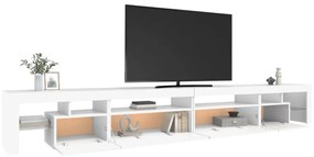 fehér TV-szekrény LED-lámpákkal 290x36,5x40 cm