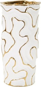 Fehér-aranyszínű kerámia váza (magasság 25 cm) Adore – Mauro Ferretti