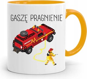 Sárga Bögre Tűzoltónak Oltó Vágy Ajándék fényképes nyomtatással