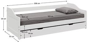 Ágy kihúzható pótággyal Lusid (fehér) . 1064006