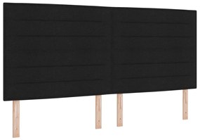 Box Spring Ágy Matraccal Fekete 200x200 cm Szövet
