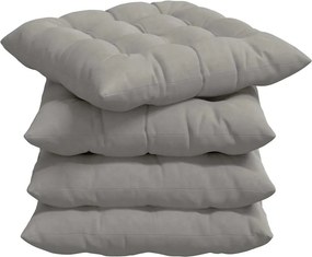vidaXL Ülőpárnák 4 pcs Világosszürke 40 x 40 x 6 cm Mikroszálas