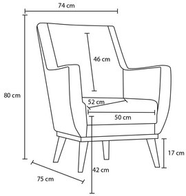Fotel Goncoletta (antracit + dió). 1106497