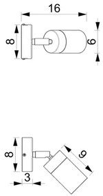 Fali spotlámpa JOKER 1xGU10/25W/230V kék/arany