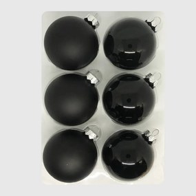 Black üveg karácsonyi gömb szett 6*8cm fekete