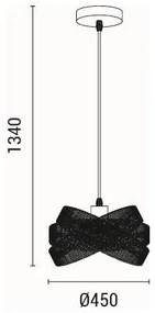 Csillár zsinóron 1xE27/40W/230V fekete