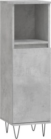 vidaXL betonszürke szerelt fa fürdőszobaszekrény 30 x 30 x 100 cm