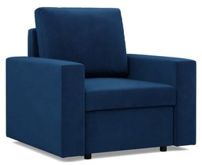 Zeus fotel, egyenes kartámasz, bársony, bonell töltet, kék