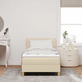 Box Spring Ágy Matraccal Krém 90x190 cm Szövet