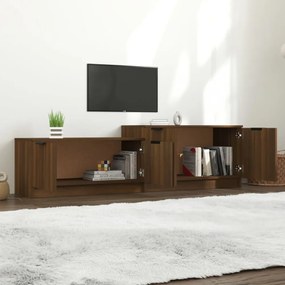 barna tölgyszínű szerelt fa TV-szekrény 158,5 x 36 x 45 cm