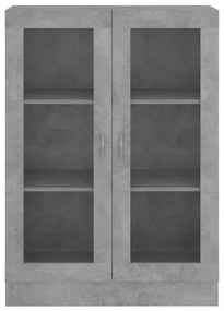 betonszürke szerelt fa vitrinszekrény 82,5 x 30,5 x 115 cm