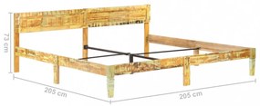 tömör újrahasznosított fa ágykeret 200 x 200 cm
