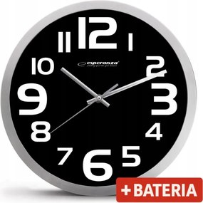 Pulk Falióra Zurich analóg csendes falióra Fekete Akkumulátorral