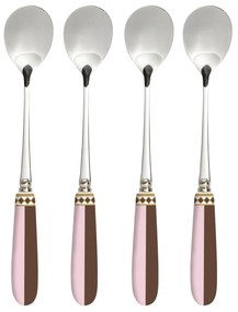 Rozsdamentes acél süteményes teáskanál szett 4 db-os porcelán nyéllel díszdobozban Sweet Moments