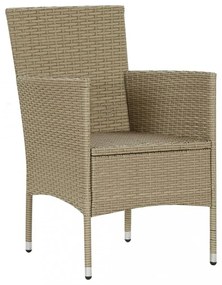 9 részes bézs polyrattan kerti étkezőgarnitúra párnákkal