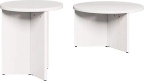 vidaXL Dohányzóasztal 2 pcs Fehér Tömör fenyőfa