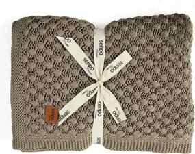 Kötött takaró 130x170 cm Senpo pamut 100% dió taupe