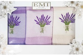 EMI levendula mintás, gofri szerkezetű konyharuha