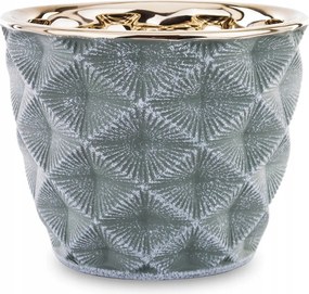 Virágtartó Fedél Szürke Zöld Arany 9x12cm 10