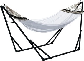 Outsunny Hintaállvány, Függőszék Állvány, Hintaállvány Hintával, Szállító Táskával, 120kg-ig Terhelhető, Acél, 263 x 89 x 100 cm, Fekete | Aosom