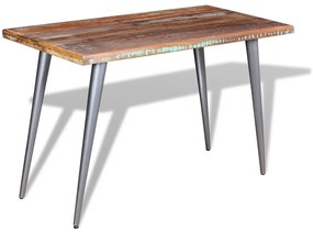 Tömör újrahasznosított fa étkezőasztal 120 x 60 x 76 cm