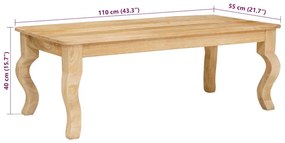 Dohányzóasztal Barna 100 x 55 x 40 cm tömör mangófa